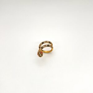 Anillo Oro Amarillo 18 kilates Serpiente Circones