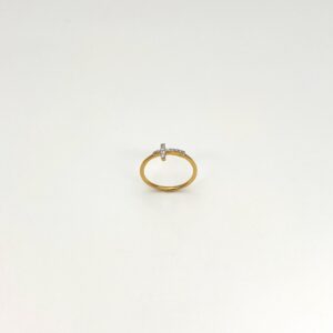 Anillo Dos Oros 18 kilates Cruz Lisa