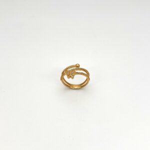 Anillo Oro Amarillo 18 kilates Mariposa Espiral Circones