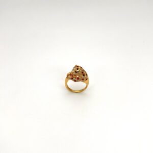 Anillo Oro Amarillo 18 kilates Pantera Rubi Diamantes