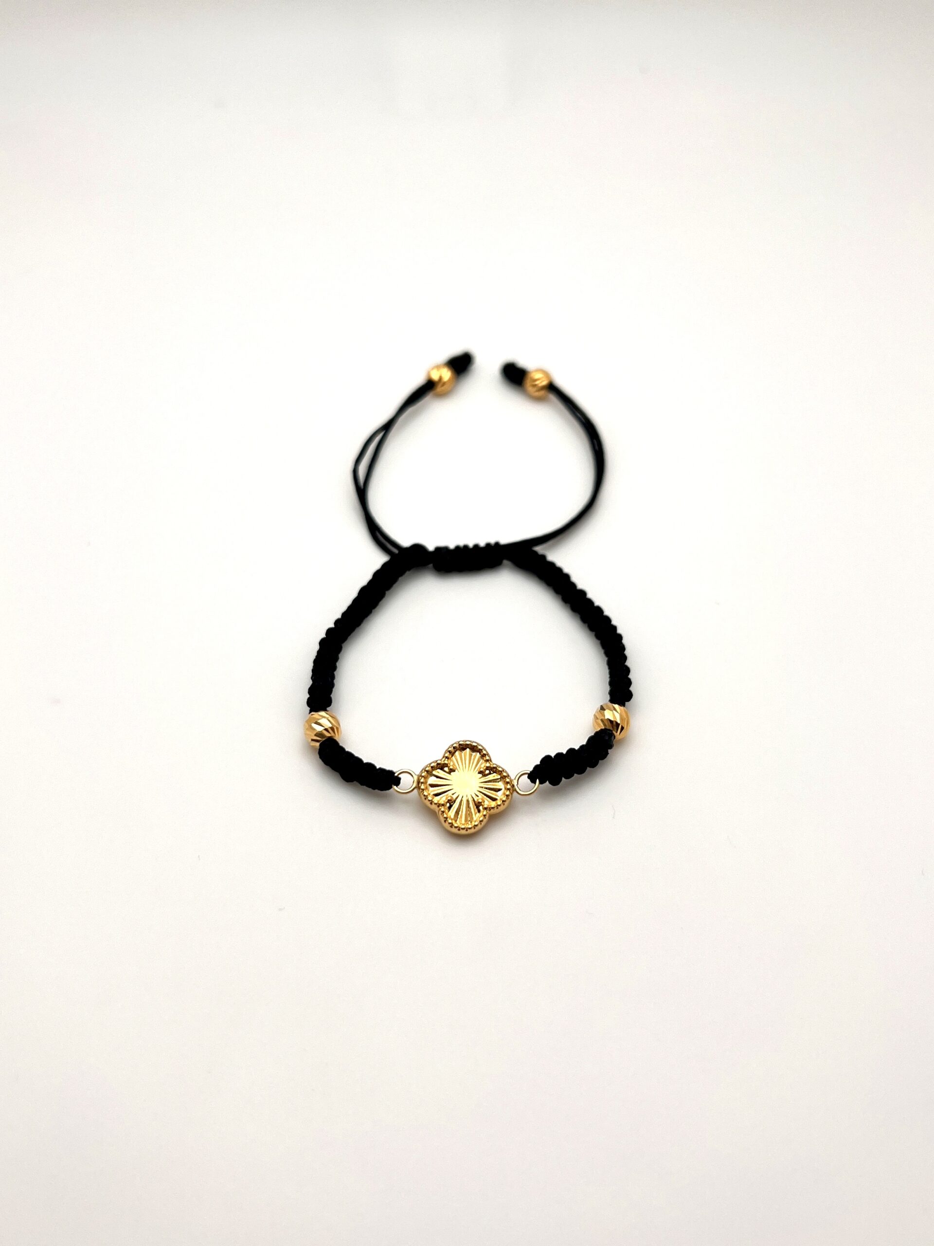 Pulsera Tejida Oro Amarillo 18 Kilates Van Cleef 4 bolas