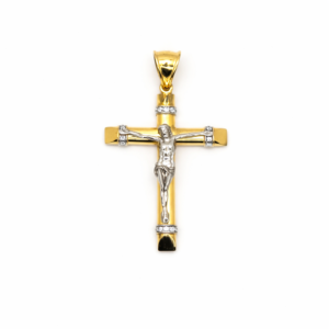 Dije Dos Oros 18 Kilates Cristo Circones