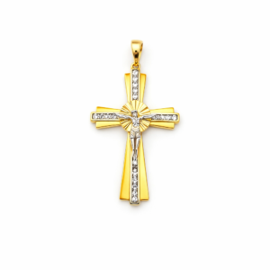 Dije Dos Oros 18 Kilates Cristo Circones