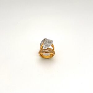 Anillo Dos Oros 18 kilates Onda