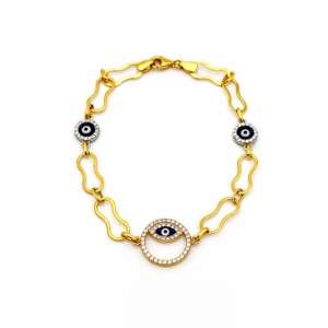 Pulsera Oro Amarillo 18 Kilates Ojos Circones