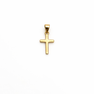 Dije Cruz Lisa Oro Amarillo 18 Kilates