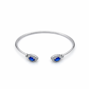 Aro Oro Blanco 18 Kilates 1,10ct Zafiros 0,65ct Diamantes