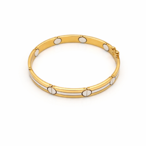 Pulsera Dos Oros 18 Kilates Placas Cartier