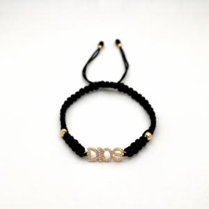 Pulsera Tejida Oro Amarillo 18 Kilates Dios Circones 4 bolas