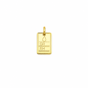 Dije Oro Amarillo 18 Kilates Placa RH