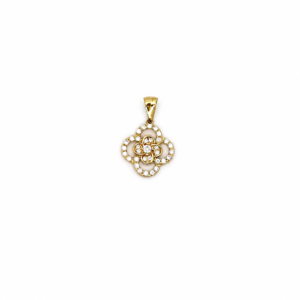 Dije Oro Amarillo 18 Kilates Flor Circones